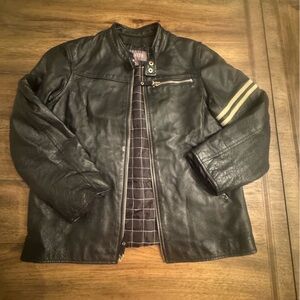 Wilson Leather Boy/Girl Black Leather Moto Jacket XL (M L) Racing Biker Y2K Kids